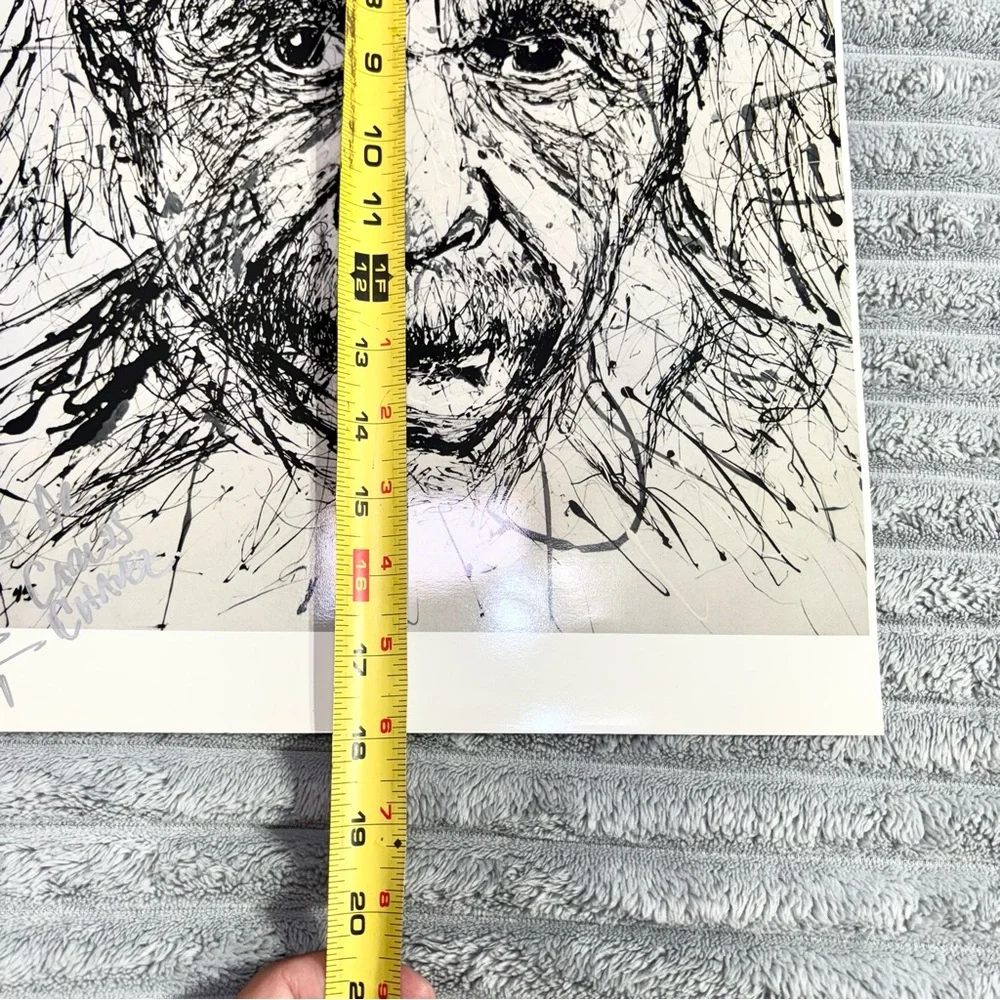 Albert Einstein,‎ rendered in a dynamic, scribble-art style print portrait wall